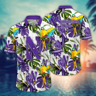 Stylish NCAA Northwestern Wildcats Hawaiian Shirt Tropical Nature Gift For New Dad