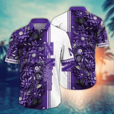 Floral Aloha NCAA Northwestern Wildcats Hawaiian Shirt Classic Gift For Boyfriend