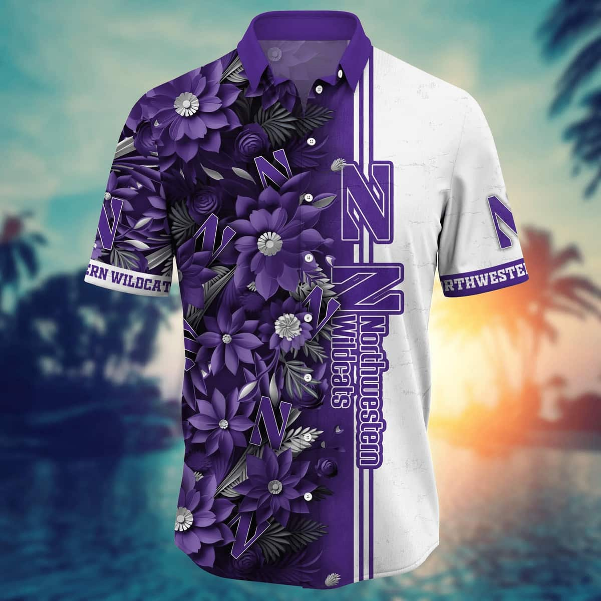 Floral Aloha NCAA Northwestern Wildcats Hawaiian Shirt Classic