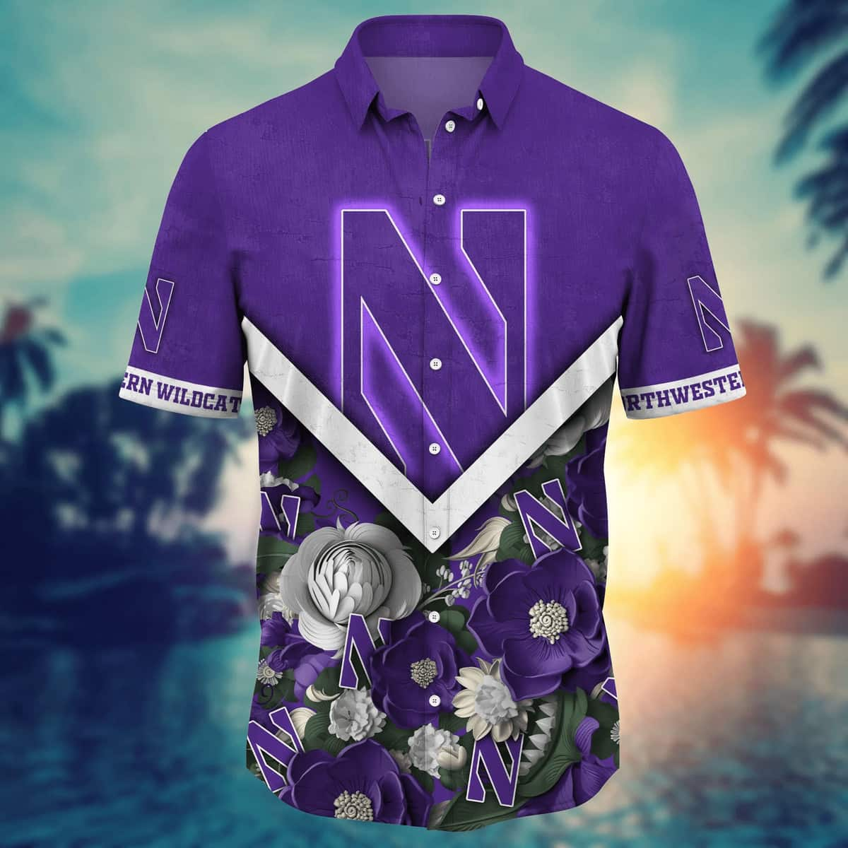 Floral Aloha NCAA Northwestern Wildcats Hawaiian Shirt Classic