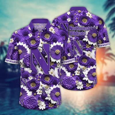 Floral Aloha NCAA Northwestern Wildcats Hawaiian Shirt Trendy Summer Gift For Friends