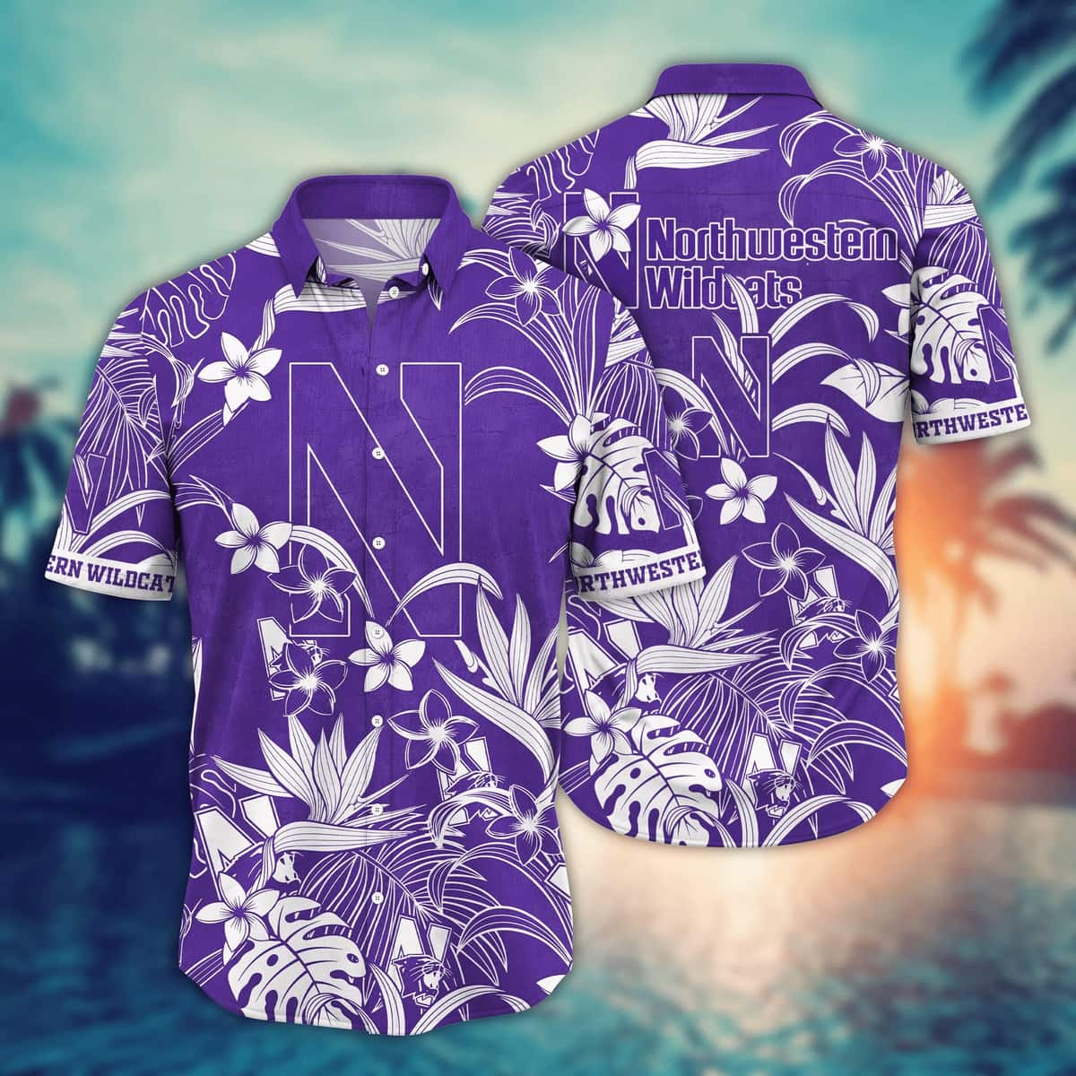 Floral Aloha NCAA Northwestern Wildcats Hawaiian Shirt Classic