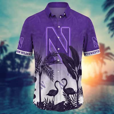 Vintage Aloha NCAA Northwestern Wildcats Hawaiian Shirt Flora And Fauna Gift For Family
