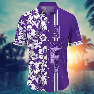 Floral Aloha NCAA Northwestern Wildcats Hawaiian Shirt Cool Gift For Friend