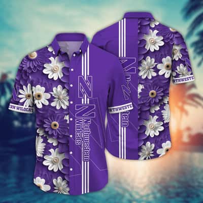 Floral Aloha NCAA Northwestern Wildcats Hawaiian Shirt Best Gift For Friends