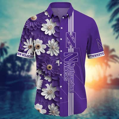 Floral Aloha NCAA Northwestern Wildcats Hawaiian Shirt Best Gift For Friends