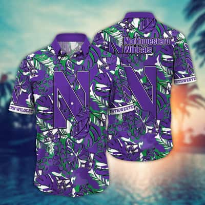 Vintage NCAA Northwestern Wildcats Hawaiian Shirt Aloha Forest Gift For Friends