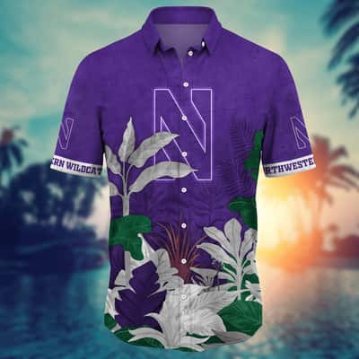 Basic NCAA Northwestern Wildcats Hawaiian Shirt Tropical Nature Gift For Beach Lovers
