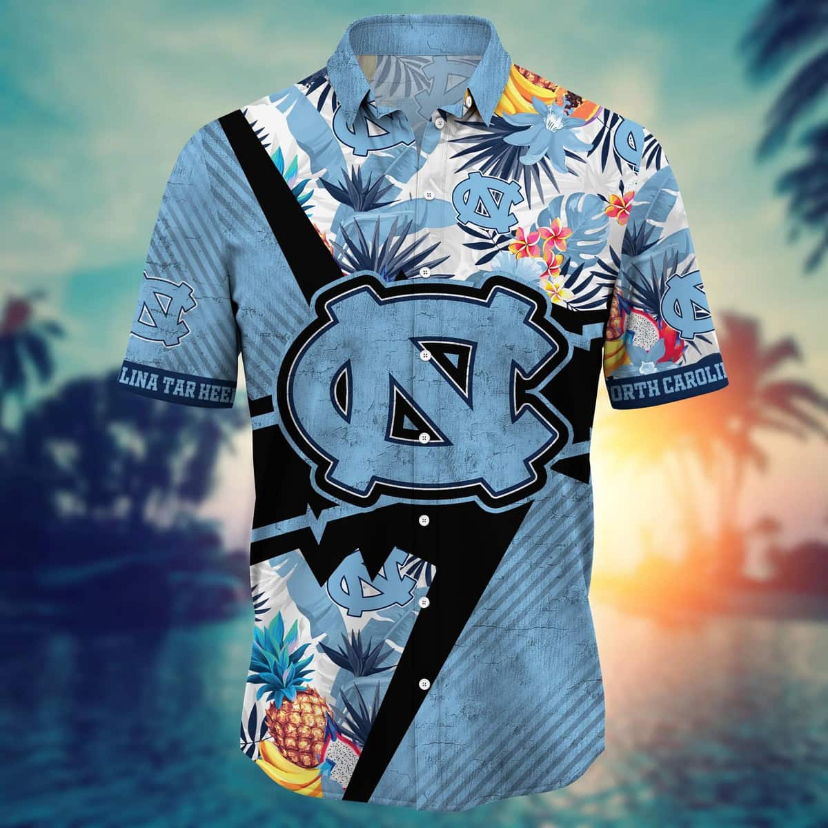 NCAA North Carolina Tar Heels Hawaiian Shirt Tropical Nature Gift For Family