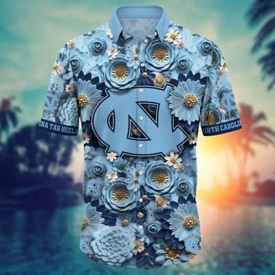 Awesome Aloha NCAA North Carolina Tar Heels Hawaiian Shirt Gift For New Grandpa