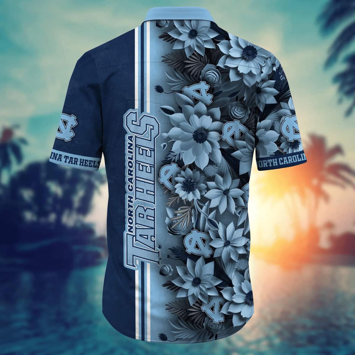 Stylish NCAA North Carolina Tar Heels Hawaiian Shirt Abstract Flower Gift For Son
