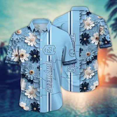 Floral Aloha NCAA North Carolina Tar Heels Hawaiian Shirt Best Gift For New Dad