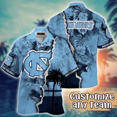 Vintage Aloha NCAA North Carolina Tar Heels Hawaiian Shirt Custom Name Trendy Summer Gift For Family