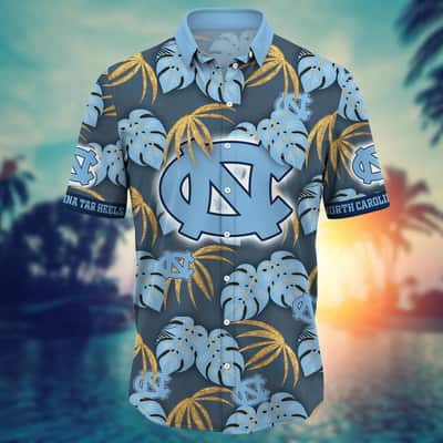 Stylish NCAA North Carolina Tar Heels Hawaiian Shirt Palm Leaves Gift For Family