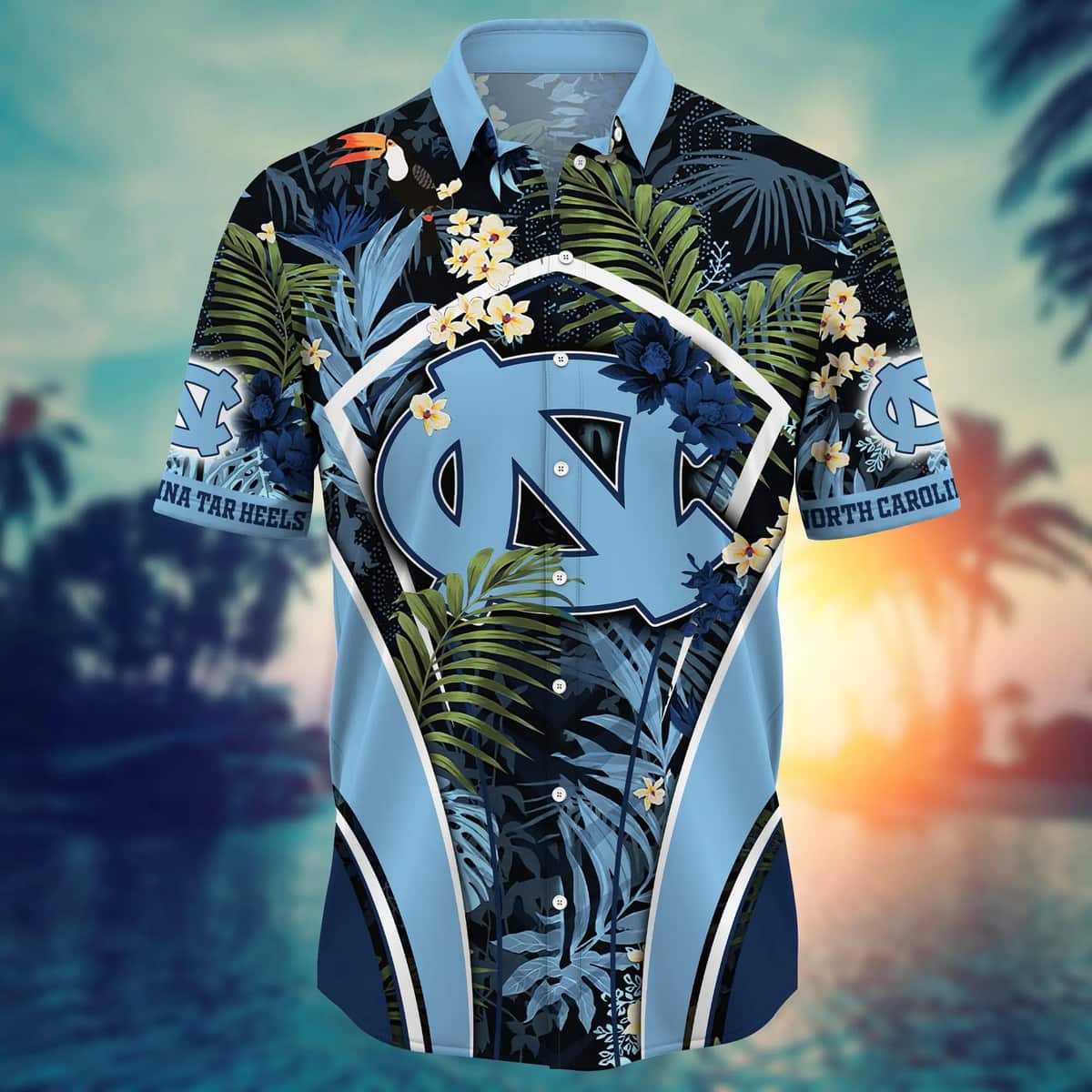 NCAA North Carolina Tar Heels Hawaiian Shirt Palm Leaves Practical Beach Gift For Friends