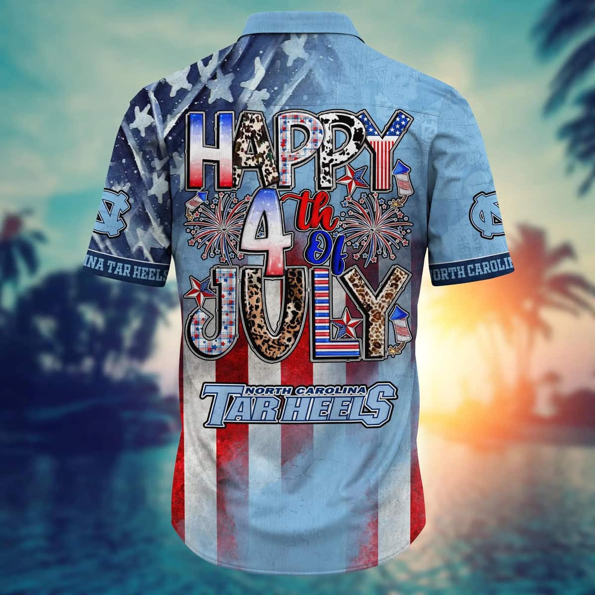 Trending Aloha NCAA North Carolina Tar Heels Hawaiian Shirt Happy 4th Of July Gift For Dad