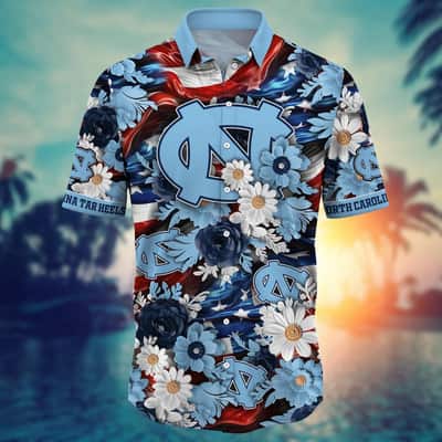 Awesome NCAA North Carolina Tar Heels Hawaiian Shirt Independence Day Beach Lovers Gifts