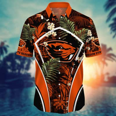 Stylish Oregon State Beavers NCAA Hawaiian Shirt Palm Leaves Gift For New Dad