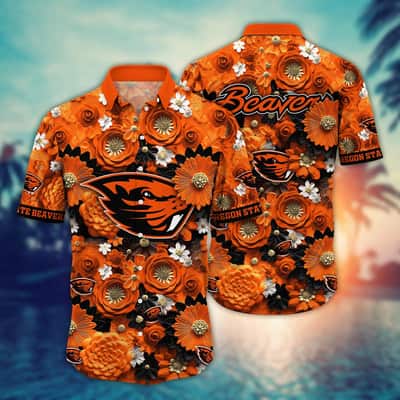 Colorful NCAA Oregon State Beavers Hawaiian Shirt Floral Aloha Gift For Family