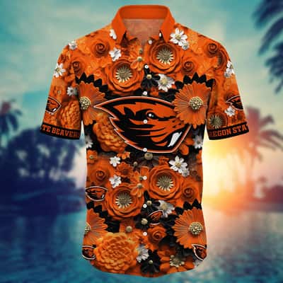 Colorful NCAA Oregon State Beavers Hawaiian Shirt Floral Aloha Gift For Family