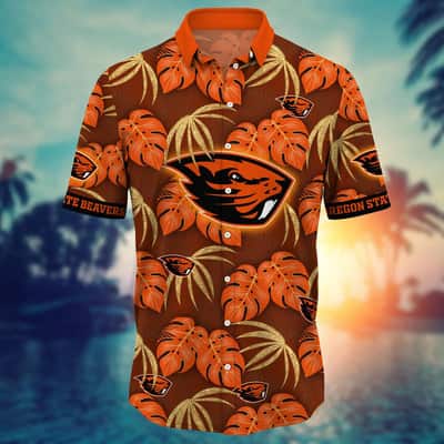 Classic NCAA Oregon State Beavers Hawaiian Shirt Palm Leaves Gift For Family