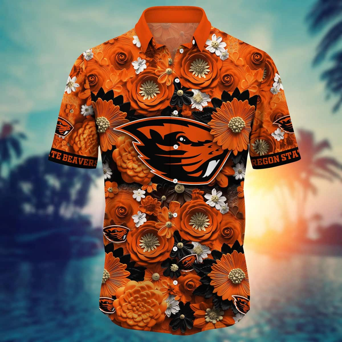 Chicago Bears Football Floral Aloha Hawaiian Shirt Summer Vacation