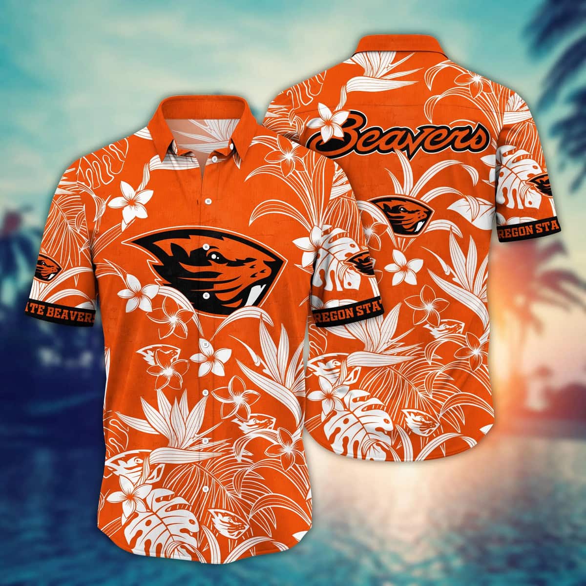 Stylish NCAA Oregon State Beavers Hawaiian Shirt Tropical Nature For Summer Lovers