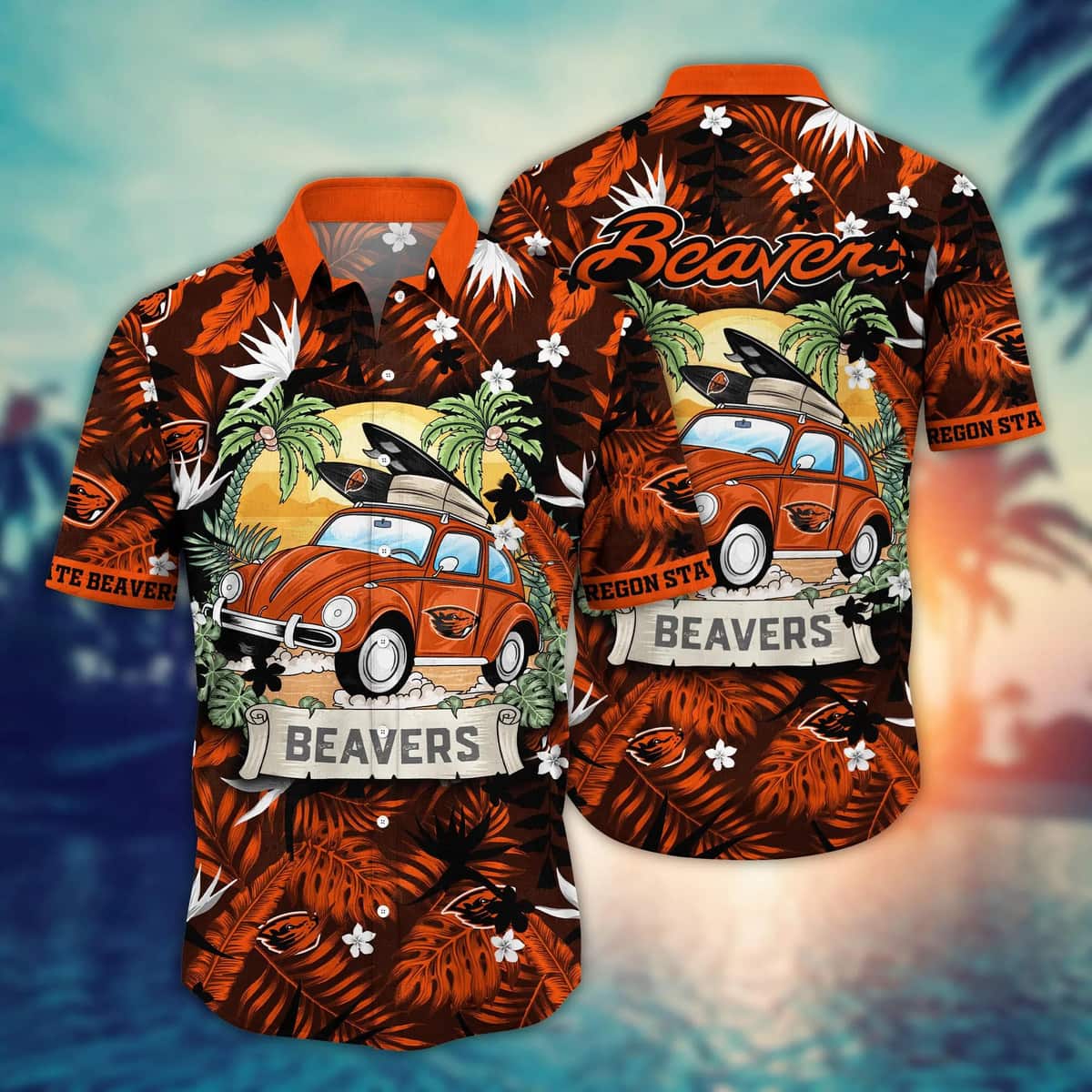 NCAA Oregon State Beavers Hawaiian Shirt,Aloha Shirt,Hibiscus