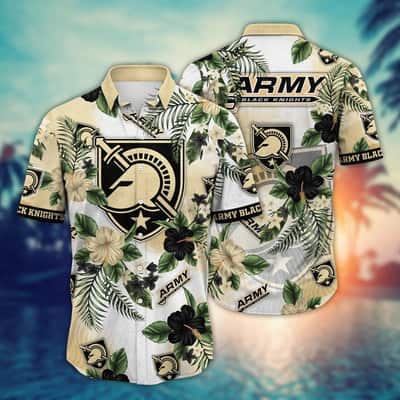 Basic Army Black Knights NCAA Hawaiian Shirt Hibiscus Flowers Gift For Family
