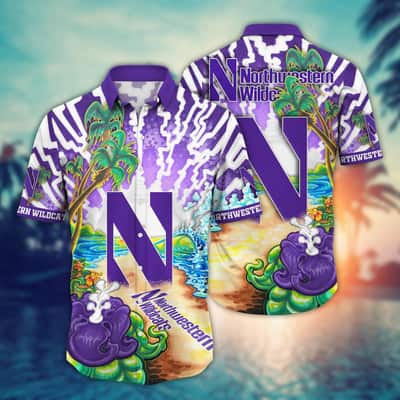 Trending Northwestern Wildcats NCAA Hawaiian Shirt Aloha Nature Gift For Family