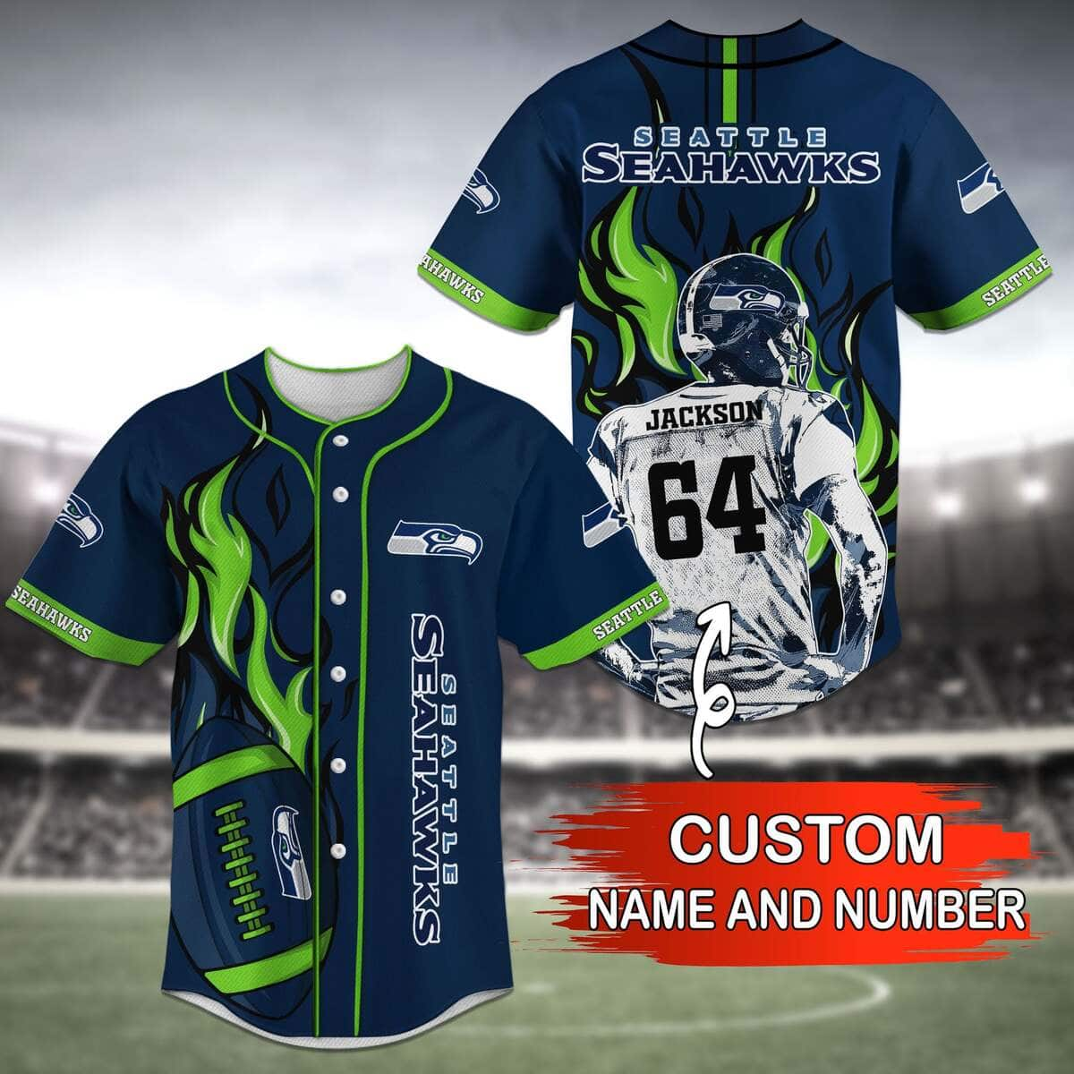 NFL Seattle Seahawks Custom Name And Number Ugly Christmas Sweater