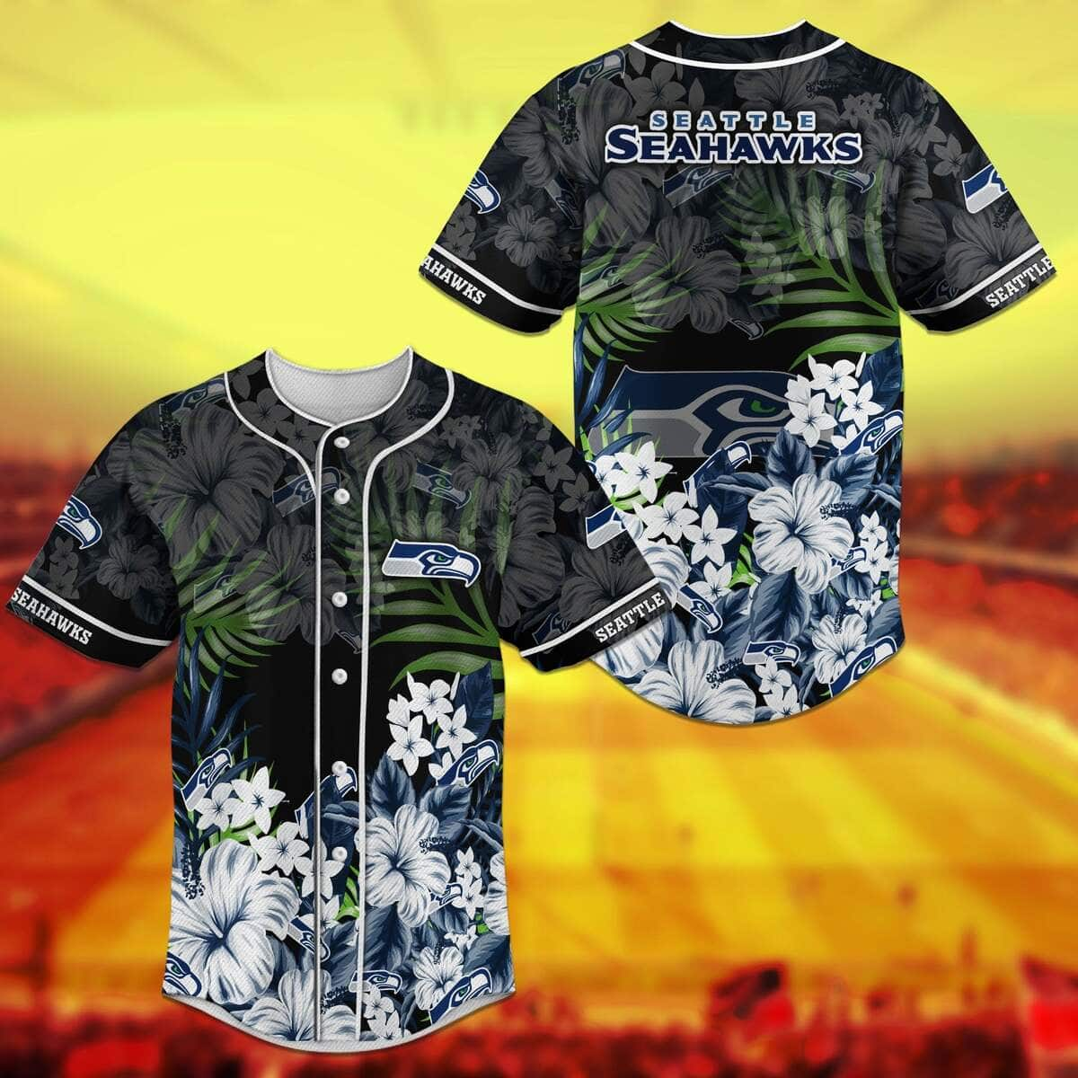 NFL Seattle Seahawks Custom Name And Number FireBall Baseball Jersey