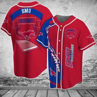 Basic NFL SMU Mustangs Baseball Jersey Gift For Sports Fans