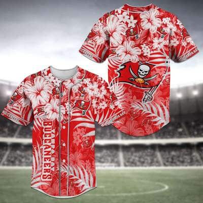 Aloha NFL Tampa Bay Buccaneers Baseball Jersey Hibiscus Flowers Gift For Dad