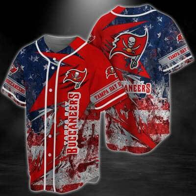 Retro NFL Tampa Bay Buccaneers Baseball Jersey US Flag Gift For Friends