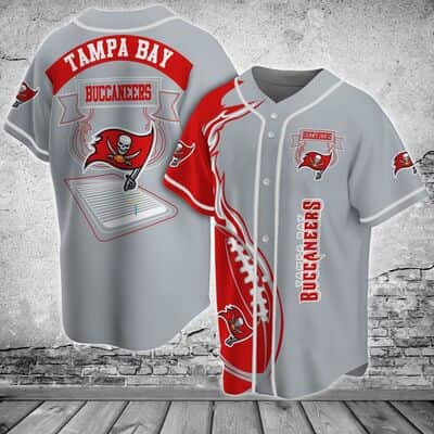 Grey NFL Tampa Bay Buccaneers Baseball Jersey Gift For Dad