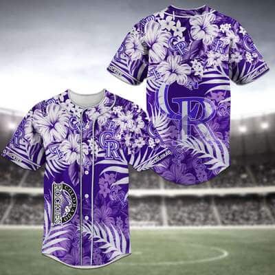 Aloha MLB Colorado Rockies Baseball Jersey Tropical Flower Gift For Father-In-Law