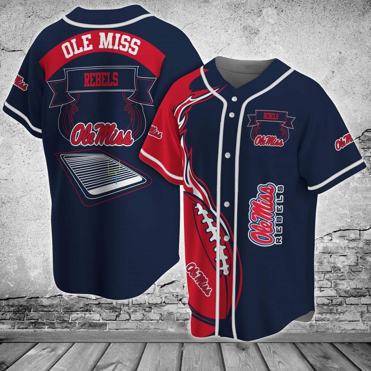 Classic MLB Ole Miss Rebels Baseball Jersey Gift For Dad Who Has Everything