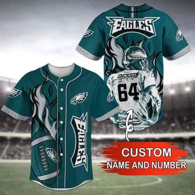 Custom Name And Number NFL Philadelphia Eagles Baseball Jersey Gift For Friends