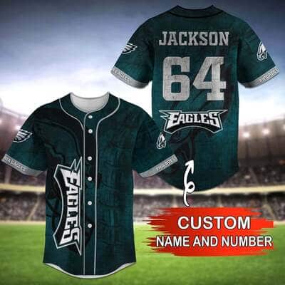 Custom Name And Number NFL Philadelphia Eagles Baseball Jersey Gift For Sporty Husband