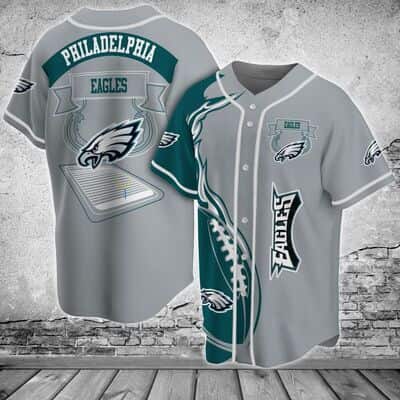 Grey NFL Philadelphia Eagles Baseball Jersey Gift For Father-In-Law