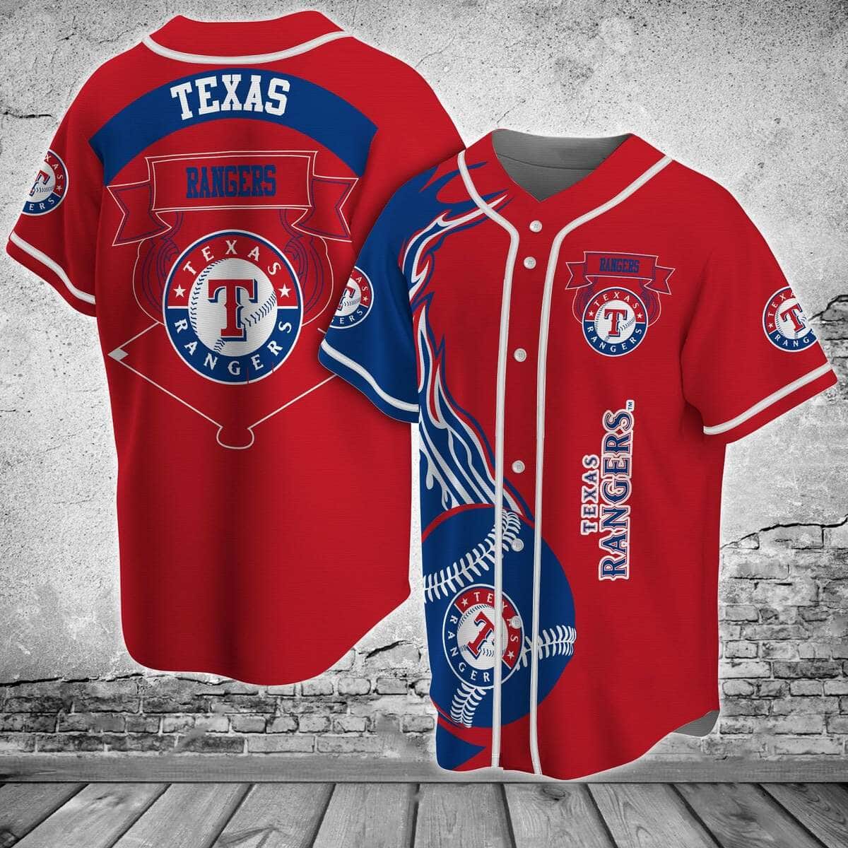 Red MLB Texas Rangers Baseball Jersey Gift For Boyfriend