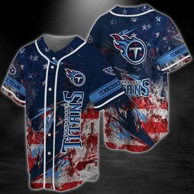 Retro NFL Tennessee Titans Baseball Jersey USA Flag Gift For Best Friend