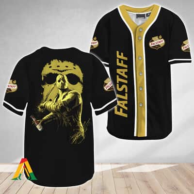 Black Jason Voorhees Baseball Jersey Friday The 13th Falstaff Beer Gift For Sister