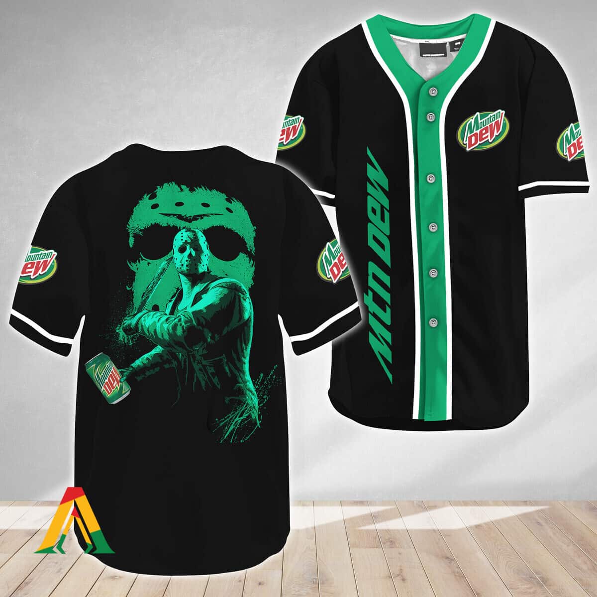 Halloween Jason Voorhees Baseball Jersey Friday The 13th Mountain Dew Beer Gift For Fans