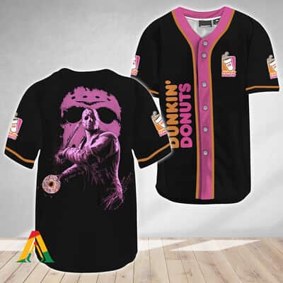Jason Voorhees Baseball Jersey Friday The 13th Dunkin Donuts Gift For Sister