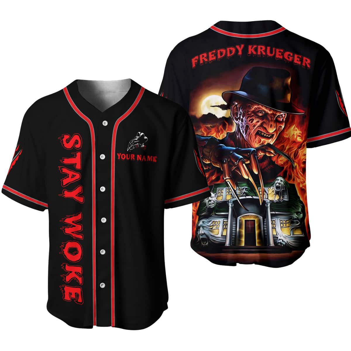 Personalized Name Freddy Krueger Baseball Jersey Gift For Brother