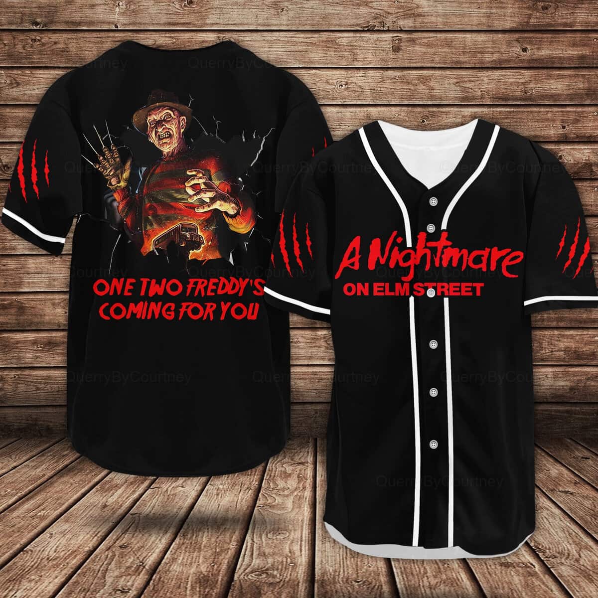 Black Freddy Krueger Baseball Jersey Nightmare On Elm Street Gift For Family
