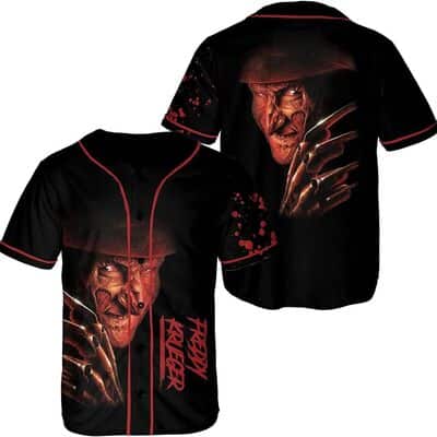 Halloween Freddy Krueger Baseball Jersey Horror Movie Gift For Fans