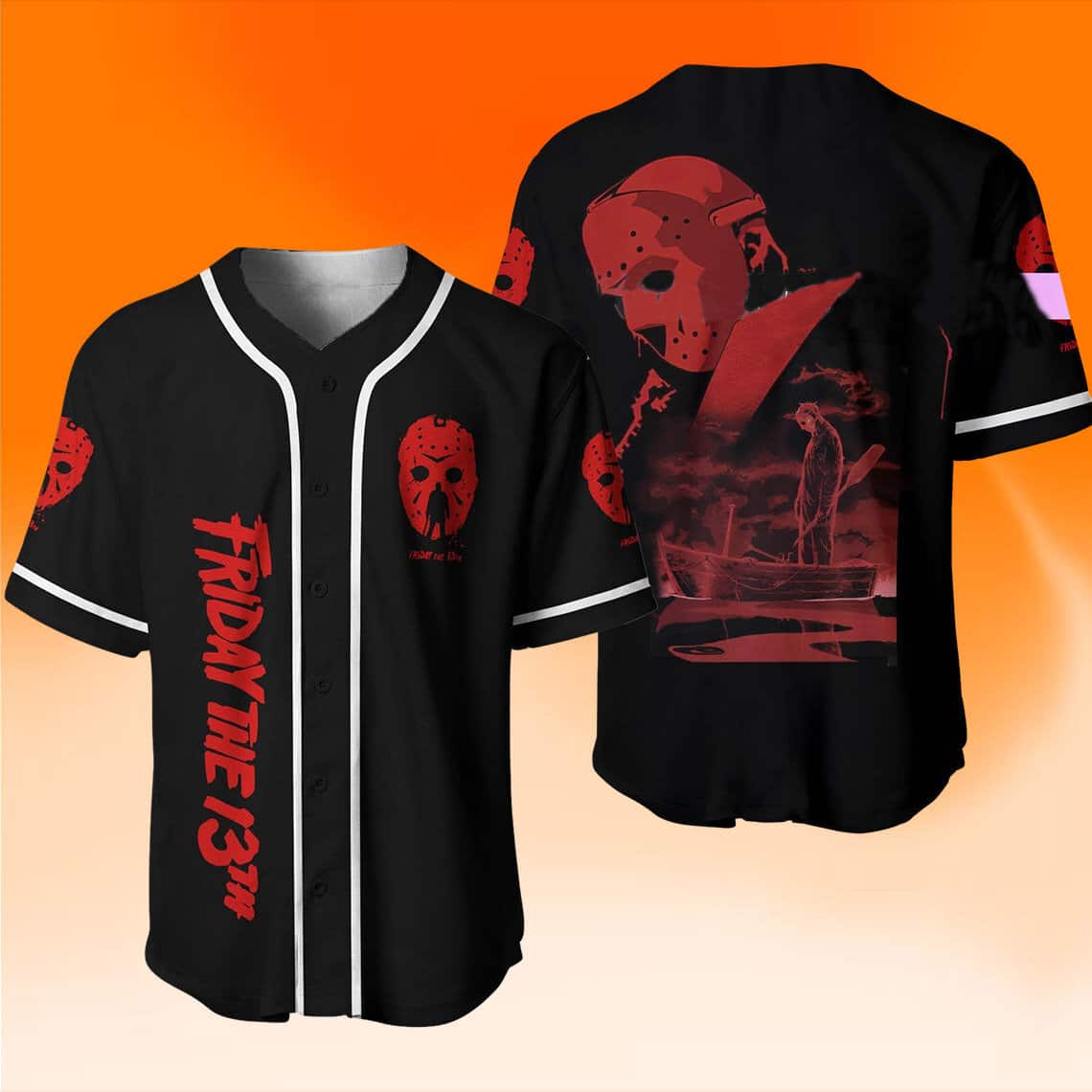 Black Jason Voorhees Baseball Jersey Friday The 13th Gift For Friends